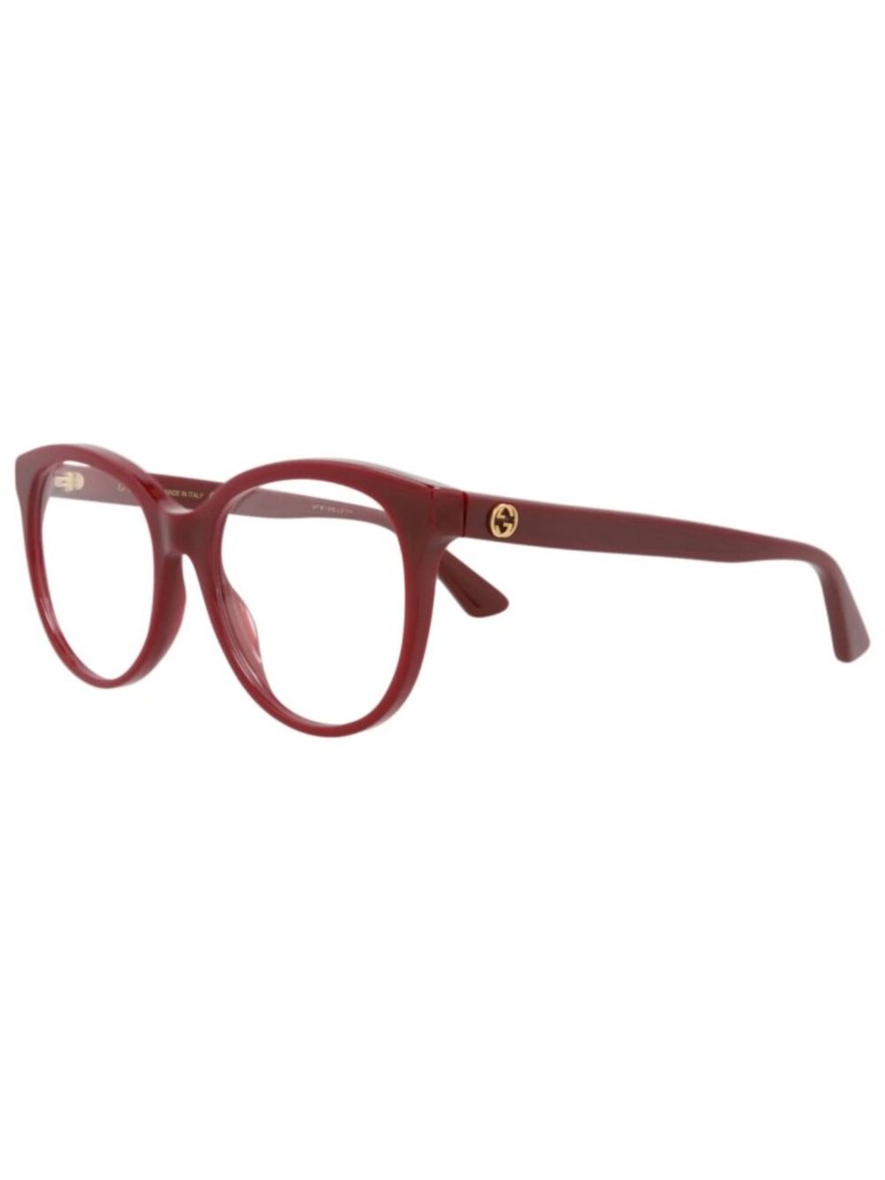 New Gucci Women's Eyeglasses Round Oval Acetate Frame Burgundy Burgundy